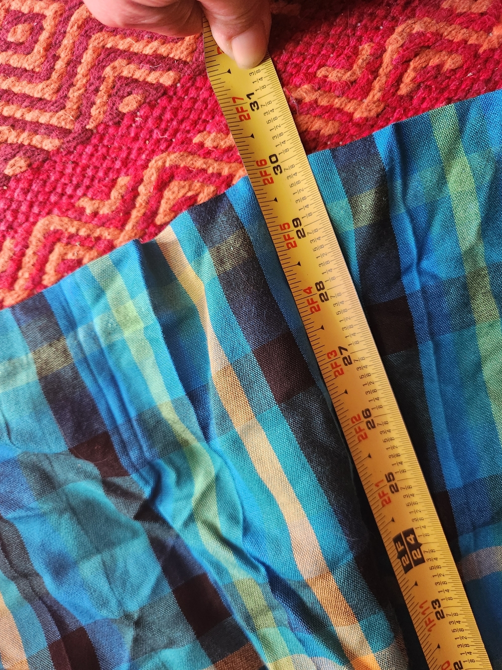 Pendleton Blue Plaid Pleated Midi Skirt with Yellow Accents - Picture 9 of 10